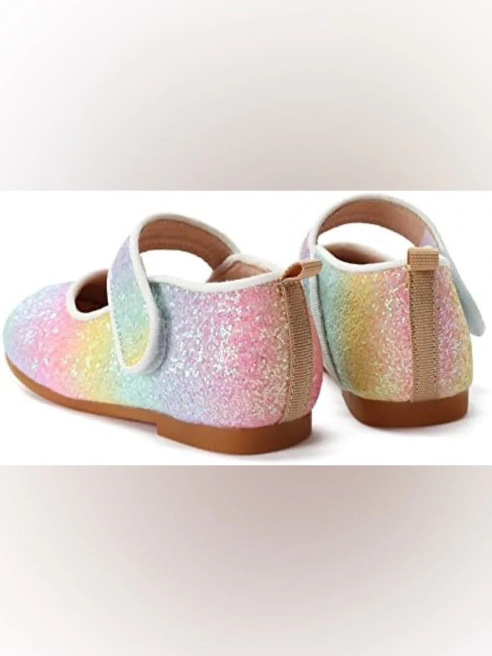 Girls' Glitter Mary Jane Shoes - Pastel Rainbow